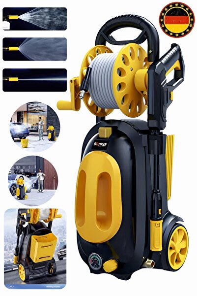 BÖHRER Alman 4000w 180 Bar Yüksek Basınçlı Taşınabilir Araba Yıkama Pompası Su Tabancası Köpük Motoru