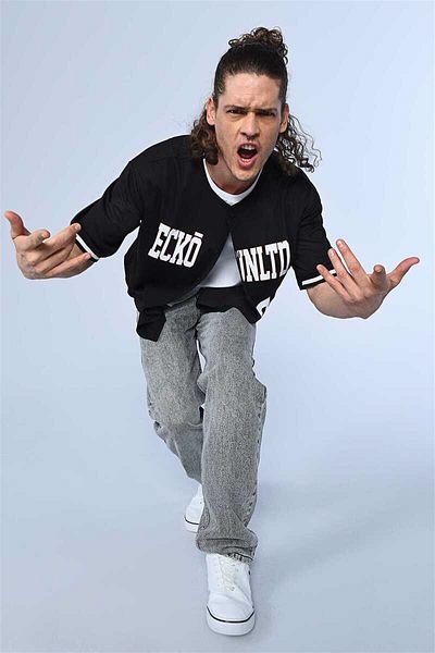 ECKO UNLTD Cămașă neagră Santiago pentru bărbați cu gât crew