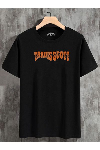 DEEPSENCE Unisex Oversize Μαύρο T-shirt - TRAVIS SCOATT Back Print