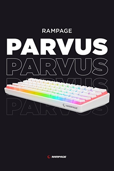 Rampage Klavye Oyuncu Klavyesi Kb-r135 Parvus Beyaz Type-c Bağlantılı Rgb Puding Tuşlu Brown Switch Us