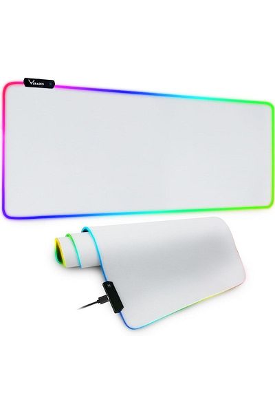 Xrades 80X30 cm White Rgb Mousepad - 13 Different Color Modes, Waterproof Gaming XL Mausepad
