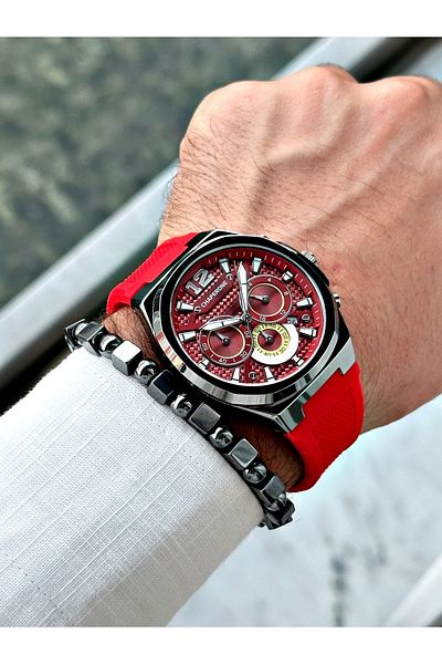Reward Men's Wristwatch - Red, Silicone Function, + Bracelet by Reward