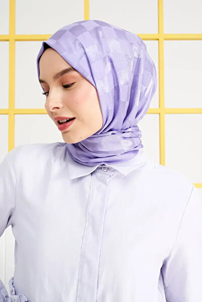 Madame Polo Mai Derya Ipeksi Jakar Italyan Şal Dama Desen - Violet