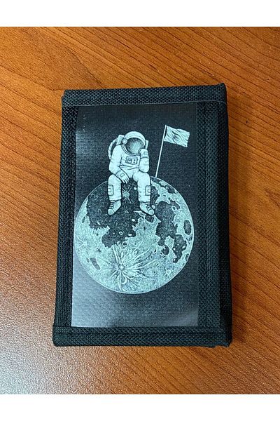 MENİSE Astronaut Thinking Space Velcro Wallet