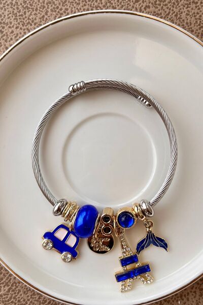 Fubena 8047 موديل سوار من الفولاذ باللون الأزرق الداكن - سيارة متدلية من إيفل