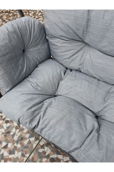 Tezdoor Çift Kişilik Salıncak Antrasit Renk, Bahçe-balkon Salıncağı (OTURMA MİNDERİ HEDİYEDİR)