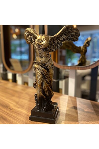 SZN DEKOR Gold ve Siyah Detaylı Kanatlı Zafer heykeli, kanatlı Biblo, Konsol ...