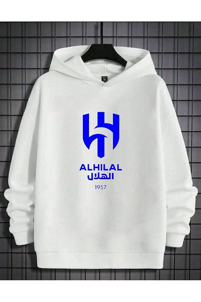 BUY CENTER Al Crescent Printed Unisex Oversize Hooded Cotton Sweatshirt