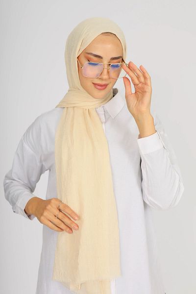 shalby Bamboo Crash Shawl Hijab Cream