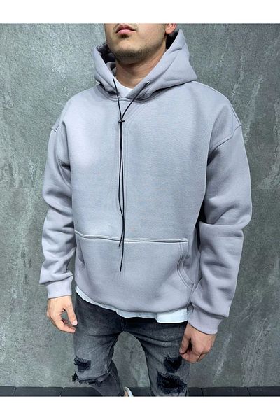 ayakuydur Light GrAy Men's Sweatshirt - Hooded Trend