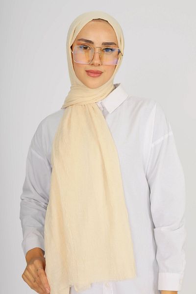 shalby Bamboo Crash Shawl Hijab Cream