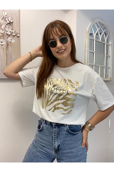 Mzr Collection Tricou imprimat Joyfull Printed Aur