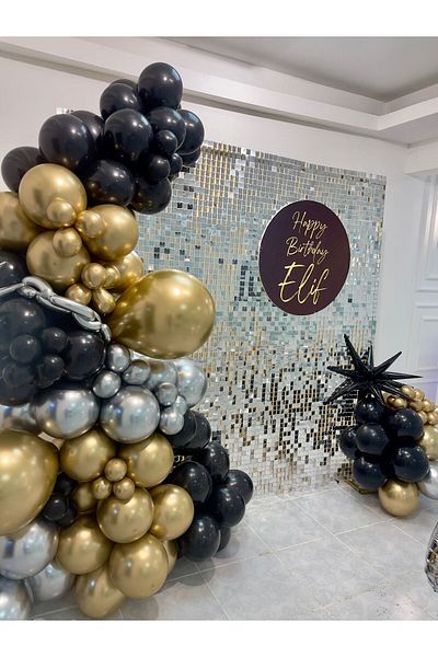 turkuaz parti 10Pcs Gold-Gold Chrome Balloon