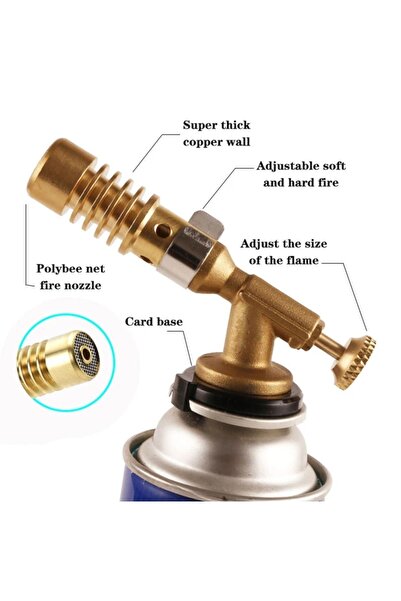 Depolife kaynakcı Pürmüz 1300 derece alev gazlı Torch alev tabancası Prinç Tamirci Kaynak Başlığı