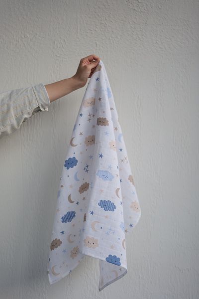 runbaby 100x120cm Oeko-tex Certified Baby Muslin Blanket - Cloud