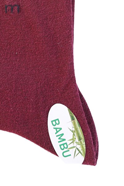 Morven Men's Burgundy Bamboo Plain Long Socks