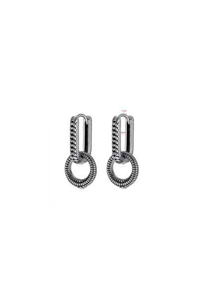 Viking Antique Design with Hoop Accessory Stainless & Tarnish Resistant 316L Steel Gothic Earrings