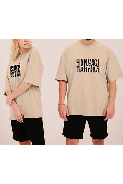 Rex Darius Hanımcı Beyci Printed Shorts and T-shirt - Oversize T-Shirt Set Couple 2-Piece Lover Combination