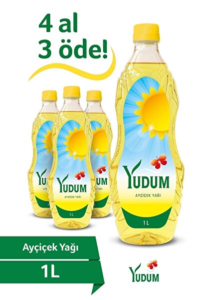 Yudum Ayçiçek Yağı 1 Lt 4 Al 3 Öde