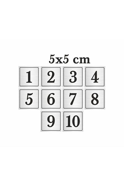BENİMSER REKLAM 5x5 cm Μεταλλική Πόρτα Επιτραπέζια Ντουλάπα και Αριθμός Ταχυδρομικού Κουτιού - 1-10