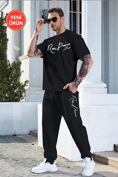 Rex Darius Cotton Combed Lycra Unisex T-Shirt and Sweatpants Set - Special Series
