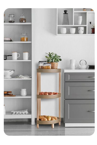 Morpanya Mutfak Rafı Malzeme Dolabı 3 Raflı Mikrodalga Fırın Rafı Çok Amaçlı Dolap Raf Köşe Raf