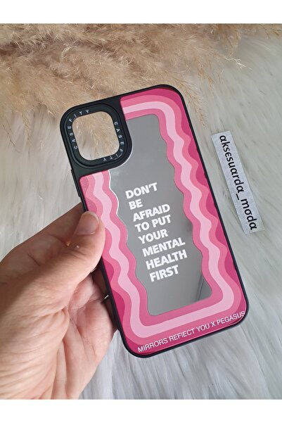 Aksesuarda Moda حافظة مطبوعة بمرآة متوافقة مع هاتف IPHONE 11 PRO MAX