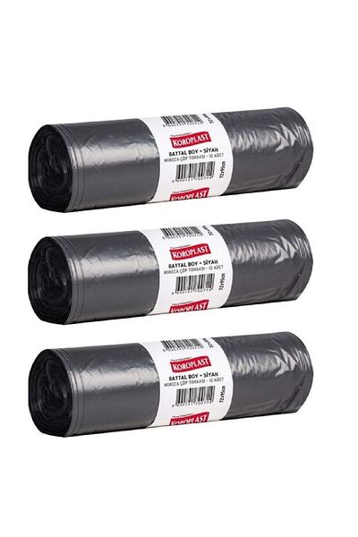 Koroplast Garbage Bag King Size Black 10 Pieces 72 X 95 Cm X 3 Packs