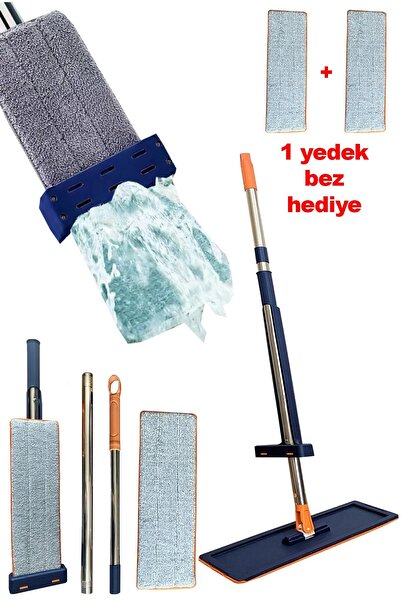 SİHİRLİ MOP Kovasız Kendinden Sıkmalı Mop +1 Yedek Bez Yer ve Fayans Mopu