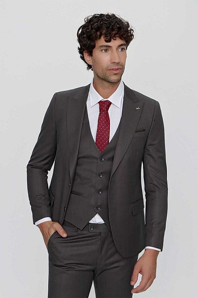 Morven Men's Smoked Diarra Plaid Vest Slim Fit Slim Cut 6 Drop Suit