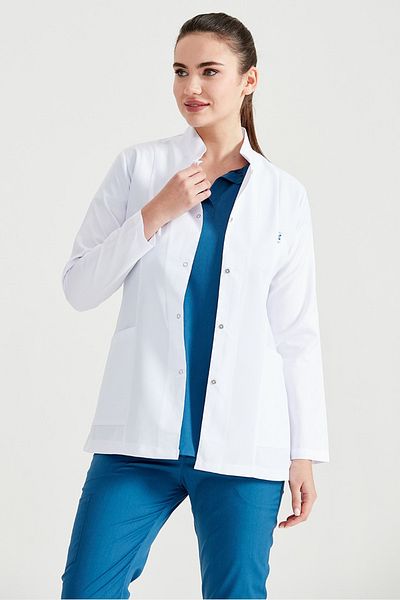 VAYVAYLI Jachetă cu guler Judecător Lungime Albă Femei Doctor Teacher Lab Coat
