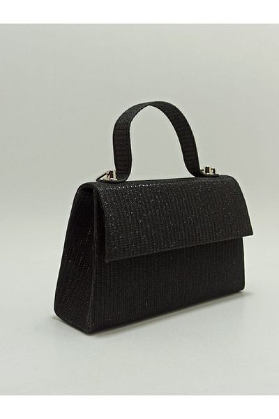 dizaynbag Women's Black Silvery Evening Dress Bag