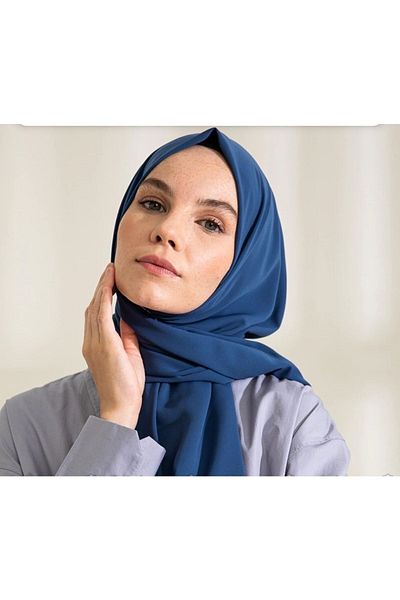 HAR-UM Ticaret Hijab Women's Medina Silk Shawl Indigo