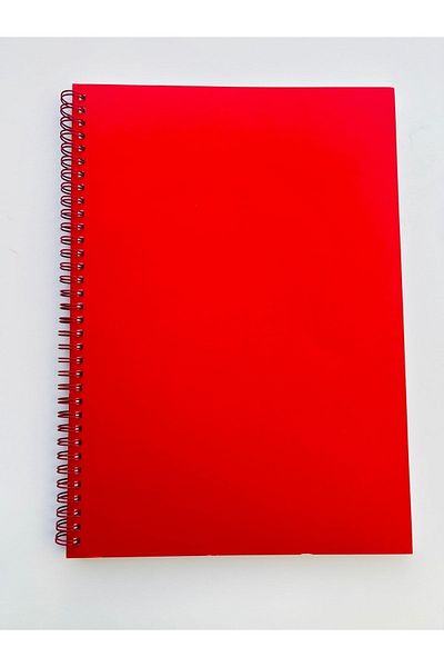 Notebook A4 Unlined Spiral Notebook (Red Cover)
