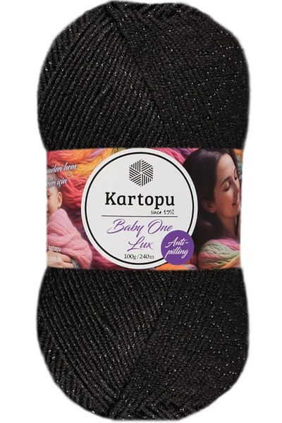 Kartopu Baby One Lux Black Glitter Μαλλί χωρίς πουπουλένια - K940-Sİ