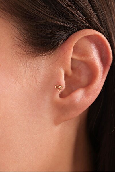 Gianfranco 14 Ayar Altın Minio Çiçek Tragus Küpe