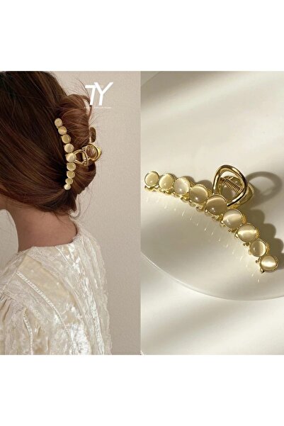 GÜLPEŞE Cataramă metalică de dimensiuni mari, cu opal auriu, pentru femei