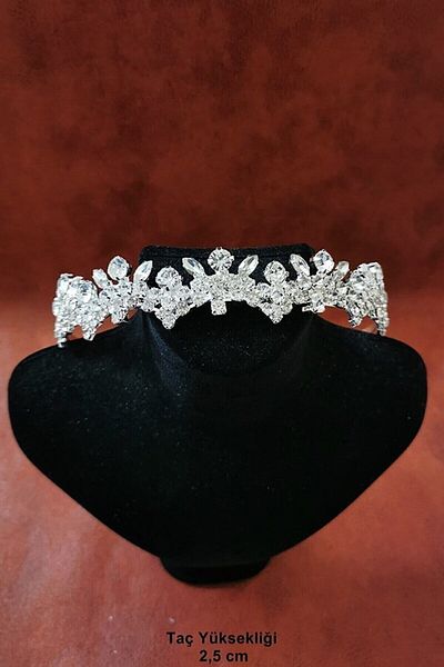SİMGE Coroană de mireasă de logodnă din piatră de cristal elegantă și la modă