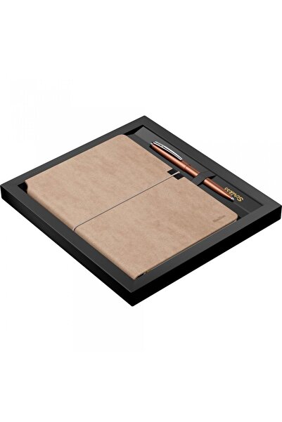 Scrikss Sd600-14 Verona Defter Vizon Ve F108 Bronz Tükenmez Kalem Seti