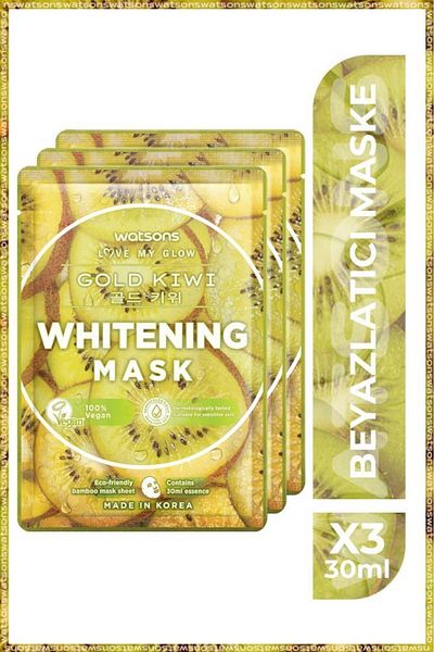 Watsons 3 Pieces Fruitty Mask - Gold Kiwi Whiteness Mask