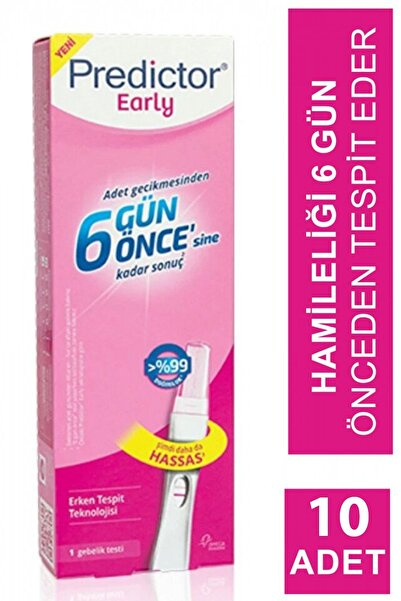 Predictor Early 6 Gün Önce Tespit Eden Gebelik Testi 10 Adet