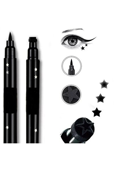 aks kozmetik Çift Uçlu Yıldız Desenli Eyeliner