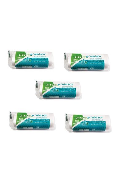 Ethex Mini Size Garbage Bag 40x50 Cm 40 Pieces Roll 5 Packs