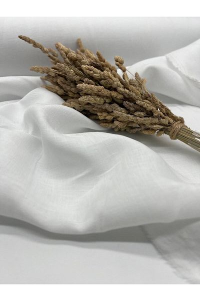 Kumaş Sevdası Λευκό Καλοκαιρινό Ακατέργαστο Λινό (KETENE KETEN) Πλάτος 150cm