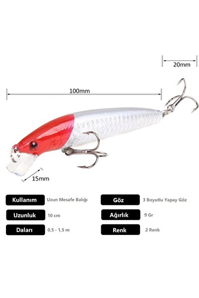 NELİEL 10cm 9gr Minnow, Sahte Yem, Lures,rapala,suni Yem,spin, Maket ,levrek, Lüfer, Çupra, Kefal, Turna