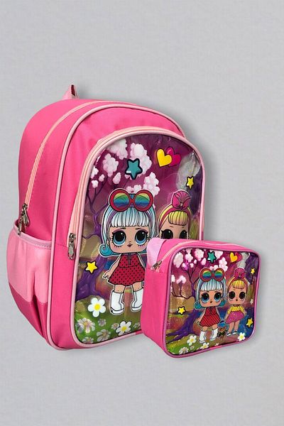 AGOÇANTA Girl's Pink Nutritional Set School Bag