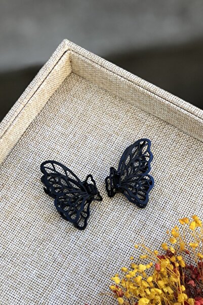 İnci Accessories Pachet de 2 catarame metalice model Fluture, neagră