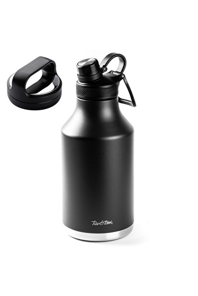 Tantitoni ترمس أسود سعة 1.9 لتر - موديل 012-01، 2 غطاء وطبقة مزدوجة