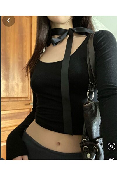 SmY Bag Tasarım kurdeleli kolye choker