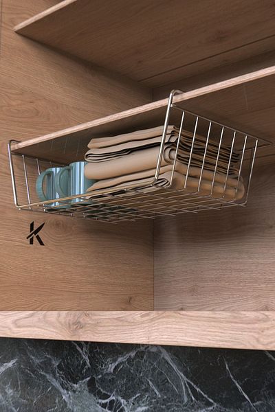 KARTEYA Εσωτερική ντουλάπα Kangaroo Shelf Steel Basket Hanger Rack Organizer Καλάθι κάτω από το ράφι 1ης ποιότητας